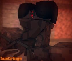 1boy 1girls 3d arachnid big_breasts black_hair black_skin cave character iamcringe mine-imator minecraft monster monster_girl red_eyes same_species spider spider_(minecraft) spider_gal straight tagme vaginal_penetration