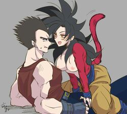 2019 belt big_breasts black_eyes black_hair breasts clothed_male clothing cute_fang dragon_ball dragon_ball_gt eye_contact eyebrows_visible_through_hair female female_goku female_on_top fur furry_tail gloves goku_ssj_4 hair half_naked humanoid large_breasts light-skinned_female light_skin long_hair male mammal muscular_male nipples red_eyeshadow red_fur rule_63 saiyan smile son_goku spiky_hair super_saiyan super_saiyan_4 tagme tail topless uncensored vegeta wristband yellow_eyes