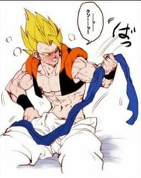 1boy 2d belly blonde_hair gogeta goku_ssj_4 male_only solo son_goku tagme vegeta