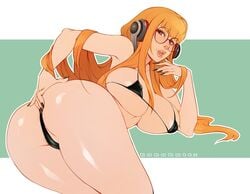 1girls aged_up ass atlus big_ass big_breasts bikini bikini_bottom bikini_top bimbo bimbofication bottomwear bra breasts clothing female female_only glasses hair headphones human kokobuttz large_breasts long_fingernails long_hair megami_tensei nipple_bulge orange_hair panties persona persona_5 sakura_futaba sega solo swimsuit swimwear topwear video_games