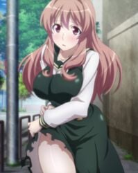 breasts brown_eyes brown_hair huge_breasts koumi_haruka long_hair rail_wars! screencap tagme thick_thighs wide_hips