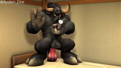 2019 anal anal_masturbation anal_sex anthro anthro_penetrated balls blizzard_entertainment bovid bovine digital_media_(artwork) dildo male male/male mammal masturbation open_mouth penetration ryden_dire sex_toy solo tauren video_games warcraft