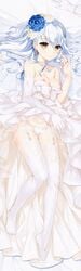 breasts crystalia dakimakura dress kizuna_kirameku_koi_iroha kizuna_kirameku_koi_iroha_tsubaki_renka nipples no_bra pantsu panty_pull pero see_through skirt_lift stockings suzakuin_tsubaki thighhighs wedding_dress