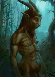 arnaud_demaegd deity flaccid greek_mythology male male_only nipple_piercing nipples nude pan_(deity) pan_(mythology) penis satyr solo