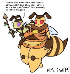 bee chubby dominant_female honey_bee insects large_ass large_breasts larger_female sleepyslut submissive_male thick thick_legs thick_thighs