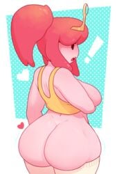 1girls adventure_time ass big_ass breasts bubble_butt bubble_gum_girl bubblegum_girl chubby dabble female female_only huge_breasts huge_butt looking_at_viewer looking_back princess_bubblegum solo thick_thighs thighhighs