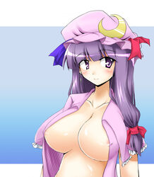 breasts female female_only highres huge_breasts human patchouli_knowledge shimanaka_arihito solo touhou