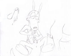 anatomically_correct animal_genitalia anthro black_and_white dildo furry male male_only marsupial nickelodeon pencil_(artwork) rocko rocko's_modern_life sex_toy sketch solo tagme wallaby