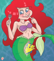 ariel bestiality blue_eyes disney female_on_feral fish fish_in_pussy fish_insertion flounder fork interspecies living_insertion mermaid pussy red_hair seashell_bra the_little_mermaid unbirthing vore zoophilia