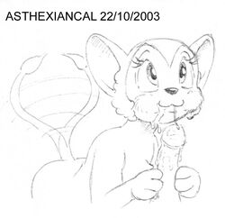 1girls 2003 asthexiancal breasts cum feline fellatio female feral fur furry human humanoid_penis kemono kimba_the_white_lion kitty_(kimba) lion male mammal oral penis sketch tail zoophilia