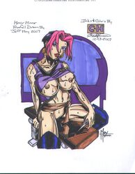 2007 chris_hanssen colored dc_comics earrings freefall_(gen¹³) gen¹³ jeff_moy pink_hair solo wildstorm