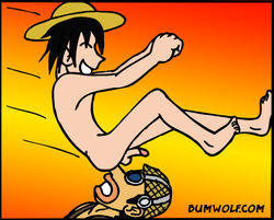 bumwolf gay male male_only monkey_d_luffy nose_sex one_piece straight_hair toony usopp yaoi