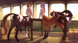 3boys anal animal_genitalia animal_genitalia_on_humanoid anthro big_penis centaur centaur_femboy cum equine equine_genitalia equine_penis erection femboy furry girly horse_anus_on_humanoid horsecock horsecock_on_humanoid huge_cock male male_on_femboy male_only multiple_boys multiple_males nude original penis precum rajii sex taur trap yaoi