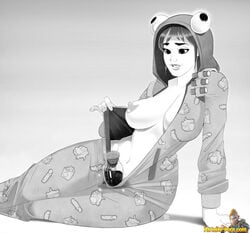 3tc big_breasts black_and_white breasts female female_only fortnite onesie onesie_(fortnite) tagme white_background