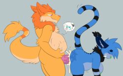 16:10 anthro blush bodily_fluids breasts crisstail cum felid feline female fur genital_fluids hi_res inflation lynx male mammal netorare orange_fur penetration penis sabertooth_(disambiguation) savvel sergal sex simple_background smile vaginal_penetration vore