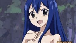 1girls animated blue_hair breasts fairy_tail female nude small_breasts solo wendy_marvell