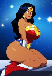 ai_generated amazon amazonian dc dc_comics female large_breasts lipstick looking_at_viewer mullon novelai superheroine tan_skin thick_thighs wonder_woman wonder_woman_(series)