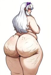 1girls ai_generated anon bbw bbw_mom cellulite curvy_hips dumptruck_ass fat_ass female female_only gilf hip_dips huge_ass pale-skinned_female rear_view thick thick_ass thick_thighs viewed_from_behind