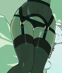 animated anthro basculegion clothed clothing fan_character female fish garter_belt garter_straps generation_8_pokemon hip_sway legwear marine nintendo partially_clothed pokemon pokemon_(species) seemurena solo stockings tail underwear underwear_down