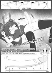 1futa bodysuit cock_chart futa_sans_balls futanari huge_cock magical_girl magical_girl_outfit manga manga_page onion_jigoku original_character penis_enlargement penis_expansion wasp_girl_(onion_jigoku) younger_futanari