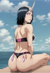 1girls ai_generated bikini bleach emilou_apacci sitting