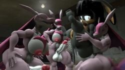 1girls 3d 3futas ambiguous_penetration animated anthro balls barefoot breasts feet female futa_on_female futanari group lovander masturbation nipples no_sound oc original_character pal_(species) palworld penis rabbit reverse_suspended_congress soles sonic_(series) sonic_oc sonic_the_hedgehog_(series) source_filmmaker stand_and_carry_position tagme toes tongue_out vampire vampire_girl vania_the_rabbit video