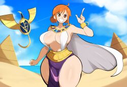 ai_generated costume desert egyptian_clothes female female_only large_breasts mullon nami nami_(one_piece) novelai one_piece revealing_clothes solo thick_thighs