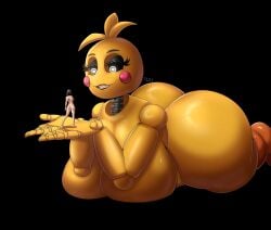 2girls animatronic big_ass big_breasts chicken completely_nude completely_nude_female female five_nights_at_freddy's five_nights_at_freddy's_2 giantess ls male miniboy naked naked_female nude nude_female robot toy_chica_(fnaf)