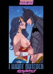 amazon artist_request batman batman_(series) big_breasts big_penis bruce_wayne dc_comics grabbing_penis large_penis nipples superhero superheroine wonder_woman wonder_woman_(series)