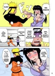 1boy 1girls big_breasts black_hair blonde_hair breasts cleavage comic comic_page embarassed english english_dialogue english_text hyuuga_hinata hyuuga_hinata imminent_sex large_breasts long_hair naruho naruto naruto_(series) text translated uzumaki_naruto uzumaki_naruto