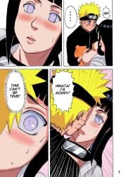 1boy 1girls big_breasts black_hair blonde_hair breast_grab breasts breasts_out breasts_out_of_clothes comic comic_page english english_dialogue english_text grabbing_breasts groping groping_breasts huge_breasts hyuuga_hinata imminent_sex kissing large_breasts long_hair naruho naruto naruto_(series) nipples no_bra public text topless translated unzipped uzumaki_naruto