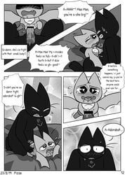 adorabat anthro bat comic dark-skinned_male feline heart_eyes lying_on_bed mao_mao_heroes_of_pure_heart sheriff_mao_mao_mao