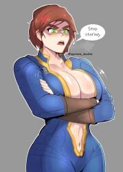 angry_face breasts cait_(fallout) clothed clothing curvy curvy_figure fallout spartandoodles