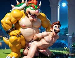 2boys abs ai_generated anthro anthro_dominating_human anthro_penetrating_human balls bara big_balls big_dom_small_sub big_muscles big_nipples big_pecs big_penis booster_rex bowser cum cum_drip cum_in_ass cum_inside cum_on_ass cum_on_body cum_on_penis cum_while_penetrated cumshot daddy dilf dominant dominant_anthro dominant_male duo ejaculation erect_nipples erection fangs frottage gay green_body holding_partner horn huge_balls huge_cock huge_muscles huge_nipples huge_pecs human human_on_anthro humansub hunk interspecies koopa larger_anthro larger_male luigi male male_only mario_(series) multicolored_body muscular muscular_anthro muscular_male navel nintendo nipples nude orgasm pecs penis red_hair reptile scalie simultaneous_orgasms size_difference smaller_human smaller_male spiked_bracelet spiked_collar spiked_shell submissive submissive_human submissive_male super_mario_bros. yellow_body