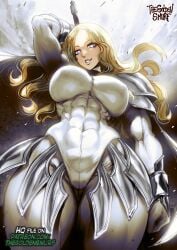 armor blonde_female blonde_hair blonde_hair claymore muscular muscular_female skin_tight_outfit sword teresa_(claymore) thegoldensmurf