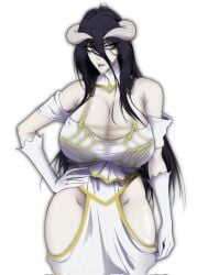 1girls albedo_(overlord) alternate_version_available big_breasts black_hair breasts breasts_bigger_than_head clothing curvaceous curvy curvy_figure demon demon_girl demon_horns dress female female_only gloves hand_on_hip horns huge_breasts ibimsjackyyy long_hair mostly_clothed overlord_(maruyama) slit_pupils solo solo_female succubus succubus_horns tagme thick_thighs voluptuous voluptuous_female yellow_eyes