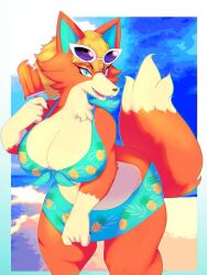 1girls animal_crossing anthro audie_(animal_crossing) belly big_breasts breasts female female_only fur nintendo q_pendium tail