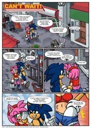 1boy 1girls allie allie_way amy_rose ass blue_fur blue_hair breasts cum female fingering fingering_pussy green_eyes grocery_bag hand_in_shorts pink_fur pink_hair sex short_jeans short_shorts shorts sonic_(series) sonic_the_hedgehog