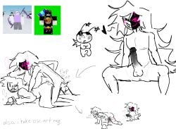 anal_sex ass_grab black_cum cum_in_pussy doggy_style drool long_hair long_penis naked oc penis robloxian sketch skinny