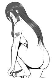 1girls ass ass breasts completely_nude_female erza_scarlet fairy_tail naked_female sideboob sketch walkingdeadmann