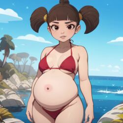 1girls ai_generated bikini dralexz lazytown no_nude pixai pregnant trixie_(lazytown) trixie_troubleby