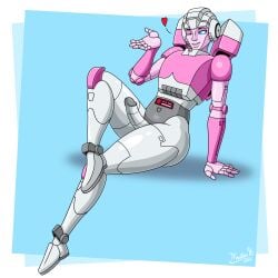 1boy arcee arcee_(g1) big_penis blow_kiss blue_eyes crossed_legs dick femboy femboy_only gay genderswap_(ftm) lgbt_pride male male_only penis pink_body pinup pinup_pose robot robot_boy robot_genitalia robot_humanoid robot_penis rule63 rule_63 solo tfmaster96 transformers transformers_g1 twink white_body