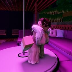 1girls 3d big_breasts blonde_hair breasts catsulithr34 clothed pole_dancing roblox roblox_avatar robloxian self_upload tagme