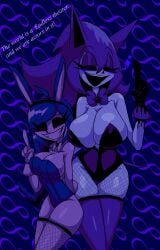 2girls big_breasts breasts bunny_ears bunnysuit female female_focus female_only friday_night_funkin jmcchannel majilia_(nightmare_of_the_mushroom_kingdom) majin_sonic najima_(nightmare_of_the_mushroom_kingdom) nightmare_of_the_mushroom_kingdom sonic.exe_(series) tagme taller_girl