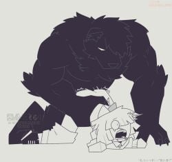 1boy 1girls 2024 anthro anthro_on_female anthro_on_human anthro_on_humanoid anthro_penetrating big_hands black_body black_fur black_hair black_nose canid canine canis claire_(fundamental_paper_education) clawed_feet clawed_toes claws crying_with_eyes_open digital_drawing_(artwork) digital_media_(artwork) doggy_style doggy_style_position domestic_dog drool drool_string drooling emmet64_(artist) female female_penetrated fundamental_paper_education fundamental_paper_education_oc grabbing halloween height_difference holding_another holding_waist holidays intersex interspecies male/female mammal moaning_in_pain motion_lines no_ai no_visible_genitalia open_mouth pomeranian sharp_claws size_difference tears thrusting tufted_ears vaginal_penetration vaginal_sex werecanid werecanine weredog white_eyes wide_eyed