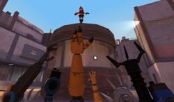 3d 3d_model 6girls gun hand_up looking_at_another looking_at_viewer machine machine_girl mimi_sentry robot robot_girl sasha_(team_fortress_2) senthia sentry_(team_fortress_2) sentry_turret source_filmmaker team_fortress_2 teleporter_twins_(team_fortress_2) tf2 valve valve_(company)