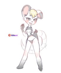 2019 absurd_res animal_crossing anthro bella_(animal_crossing) blonde_hair blush clothing clothing_lift digital_media_(artwork) dress dress_lift female fur hair hark harkart hi_res mammal mouse murid murine nintendo open_mouth raised_inner_eyebrows rodent simple_background smile solo translucent translucent_clothing video_games