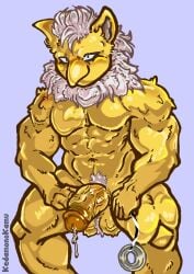 absurd_res anthro balls fuzzy_balls fuzzy_body generation_1_pokemon genitals hi_res hypno_(pokemon) interspecies kedamonokamu male male/male muscular muscular_male nintendo pokemon pokemon_(species) pokephilia solo