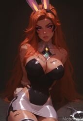 ai_generated anima_squad_series battle_bunny_miss_fortune bunny_girl handcuffs league_of_legends miss_fortune mobolusai prisoner