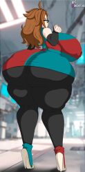 akira_toriyama android_21 android_21_(good) android_21_(human) arc_system_works artist_name ass_focus auburn_hair bandai_namco big_ass big_breasts big_butt black_leggings blue_eyes brown_hair bubble_ass bubble_butt bushy_hair checkered_dress checkered_skirt child_bearing_hips clothed clothed_female dat_ass dat_butt dragon_ball dragon_ball_fighterz dragon_ball_super dragon_ball_super_super_hero dragon_ball_z dumptruck_ass dumptruck_butt glasses high_heel_boots high_heels huge_ass huge_breasts huge_butt juicy_ass juicy_butt leggings lips looking_at_viewer looking_back looking_back_at_viewer massive_ass massive_breasts nipples_visible_through_clothes nipples_visible_through_clothing pale_skin shonen_jump thick_ass thick_legs thick_thighs thick_thighs_save_lives ultiblackfire viz_media vomi_(dragon_ball) wide_hips